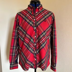 Fred Perry Red Plaid Long Sleeve Shirt